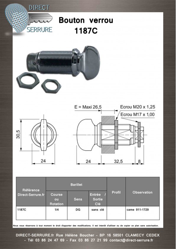 Bouton Verrou C Serrure Coffret Lectrique