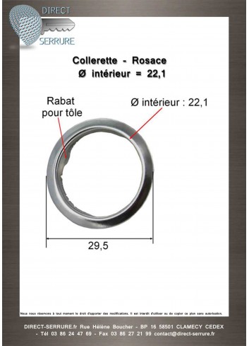 Collerette - Rosace 375990 - Ø intérieur  22,1 - plan technique