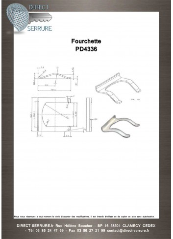 Fourchette PD4336 - Plan Technique