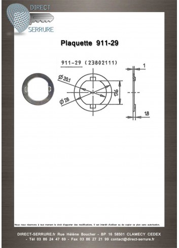 Plaquette 911-29 - Plan Technique