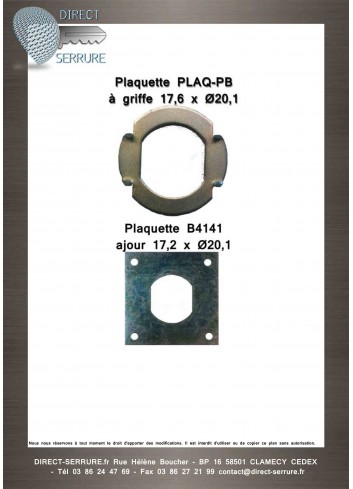 Plaquette B4141- ajour 17,2 X 20,1 - Plan Technique