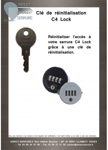 Clé de réinitialisation C4 Lock - plan technique